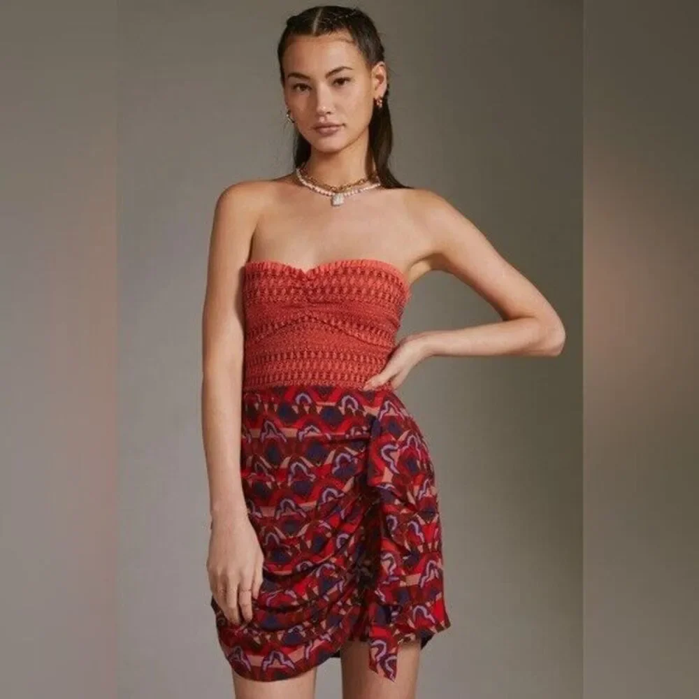 Anthropologie Dolan Left Coast Ruffle Mini Skirt Size XXS NWT Red Blue Purple